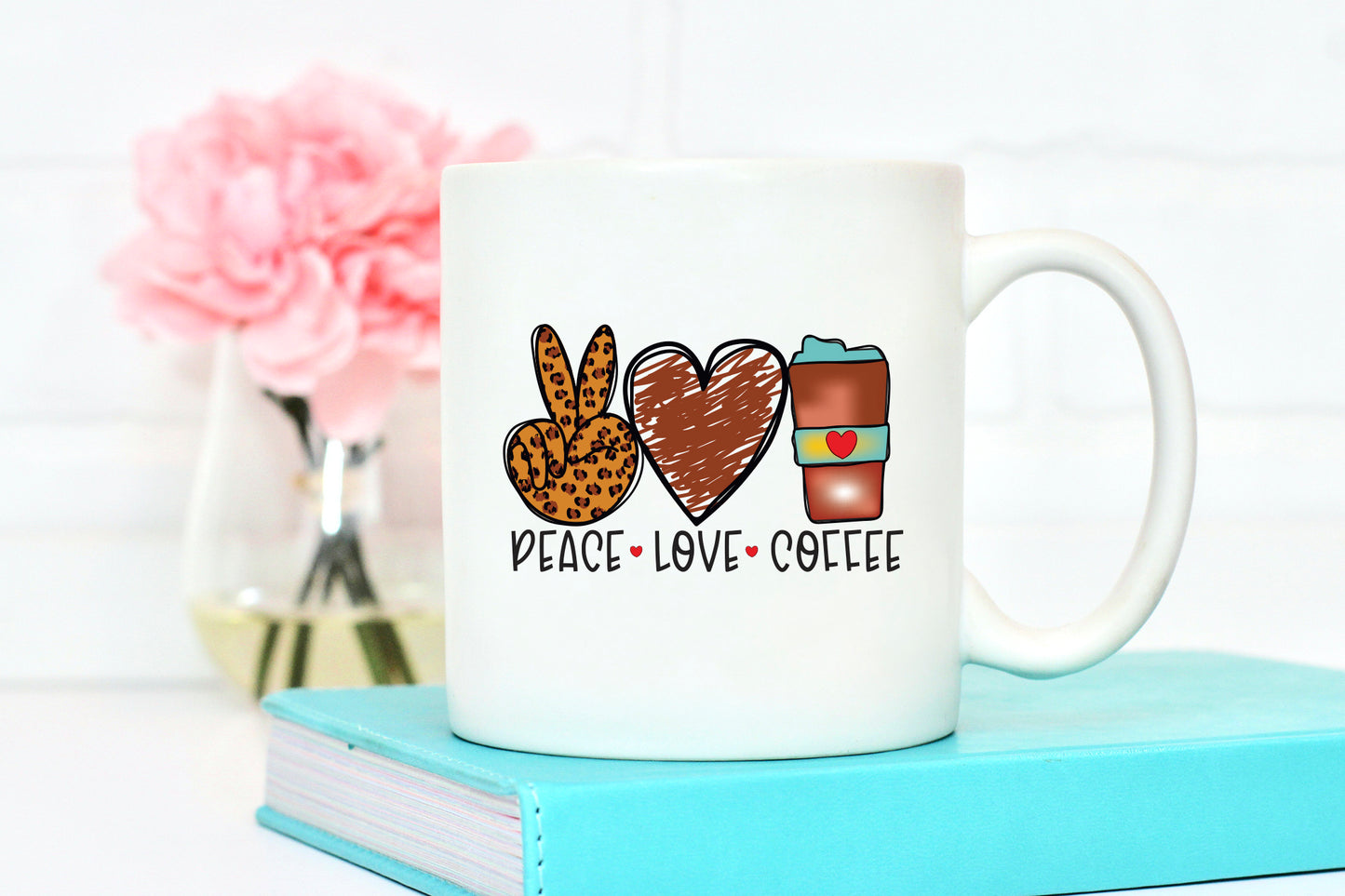 Peace Love Coffee Sublimation Print