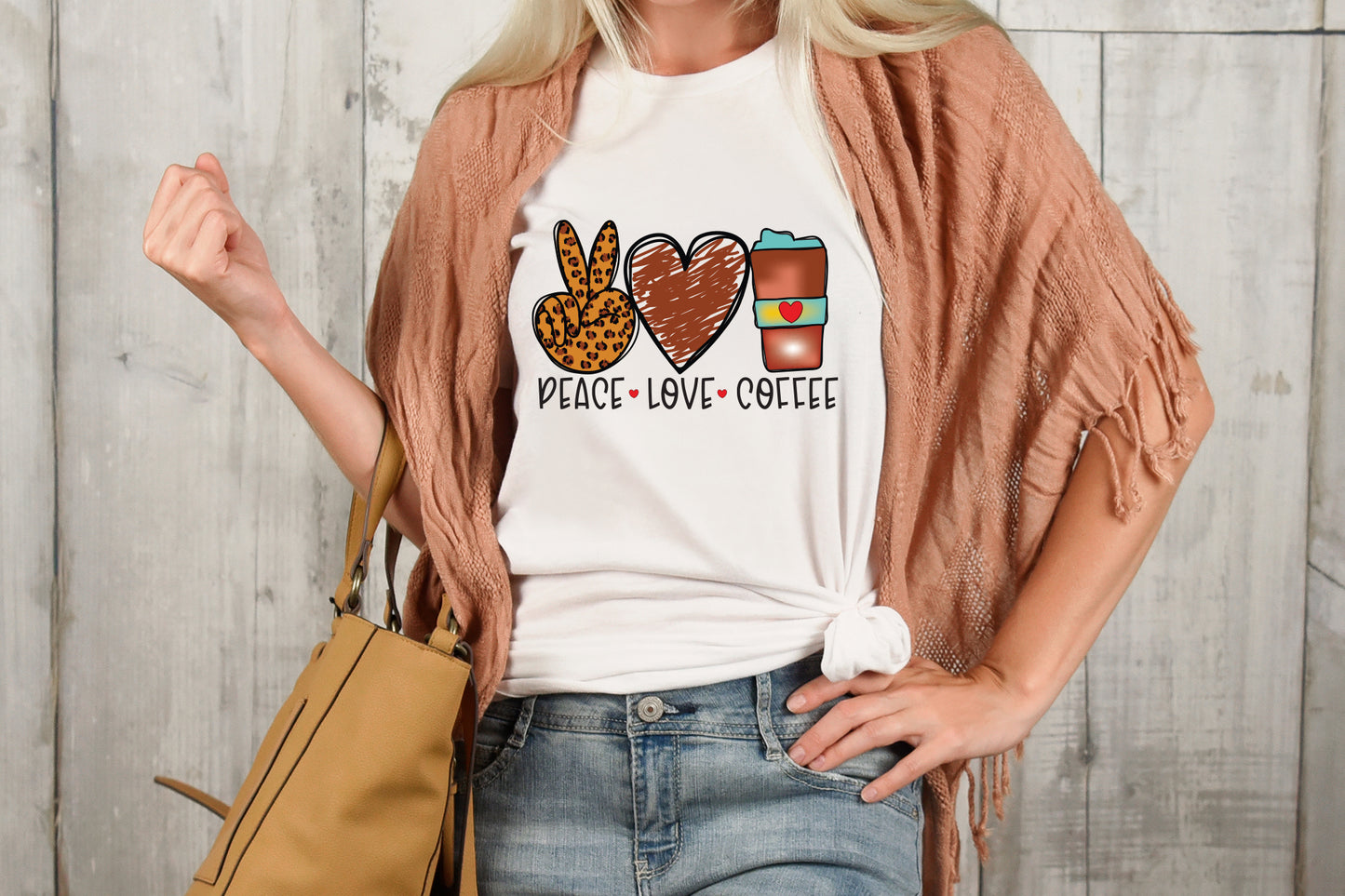 Peace Love Coffee Sublimation Print