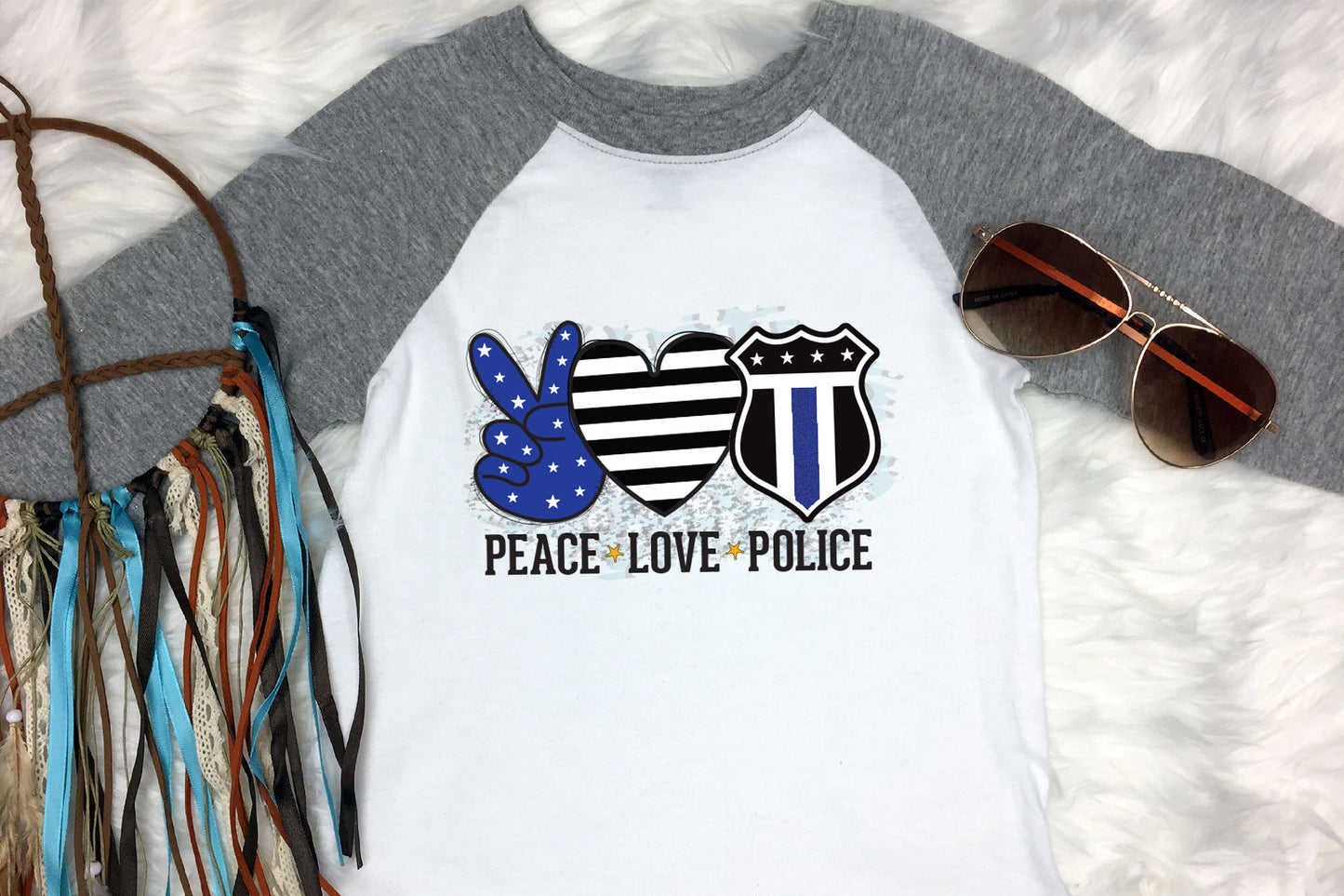 Peace Love Police PNG Sublimation Design