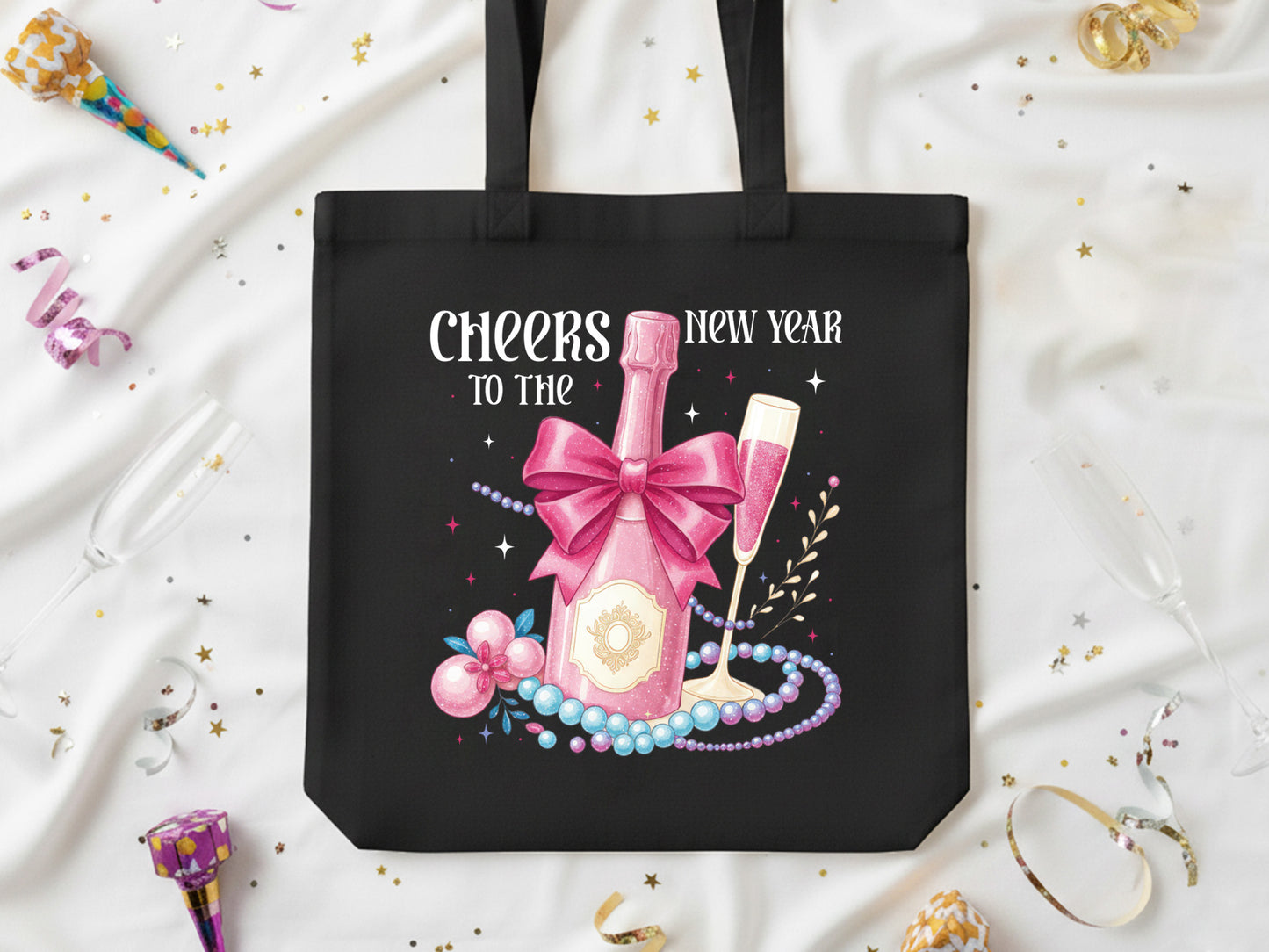 Pink Coquette Cheers to New Year Sublimation PNG
