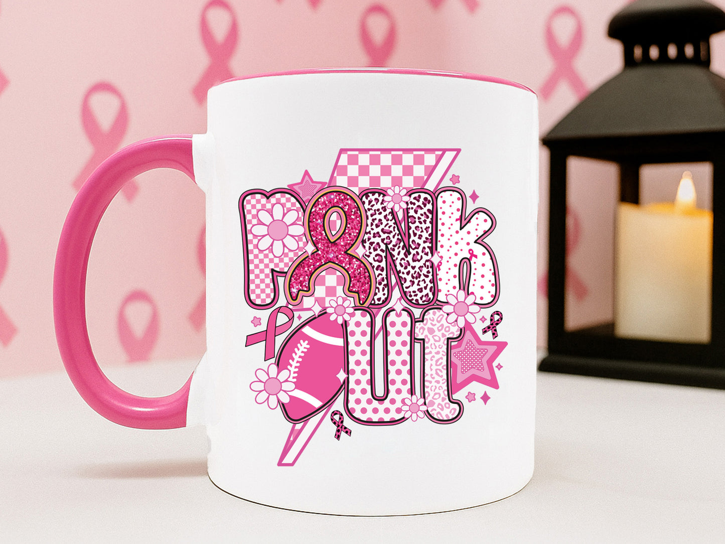 Pink Out, Preppy Breast Cancer Sublimation PNG