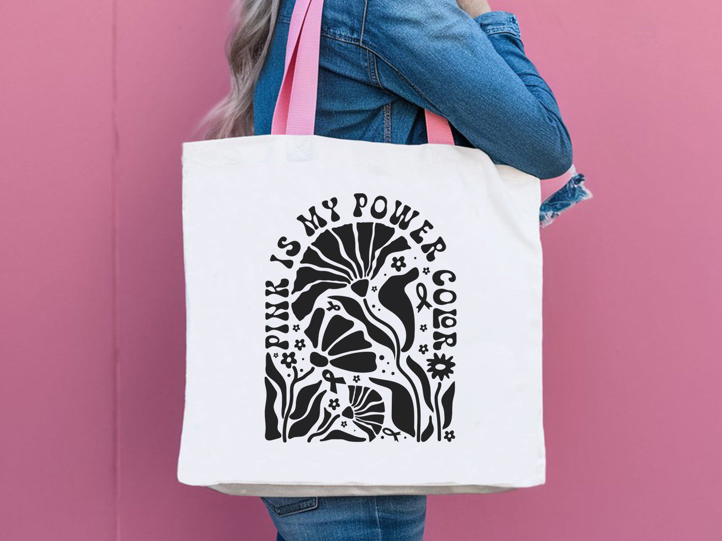 Pink is My Power Color, Boho Breast Cancer SVG