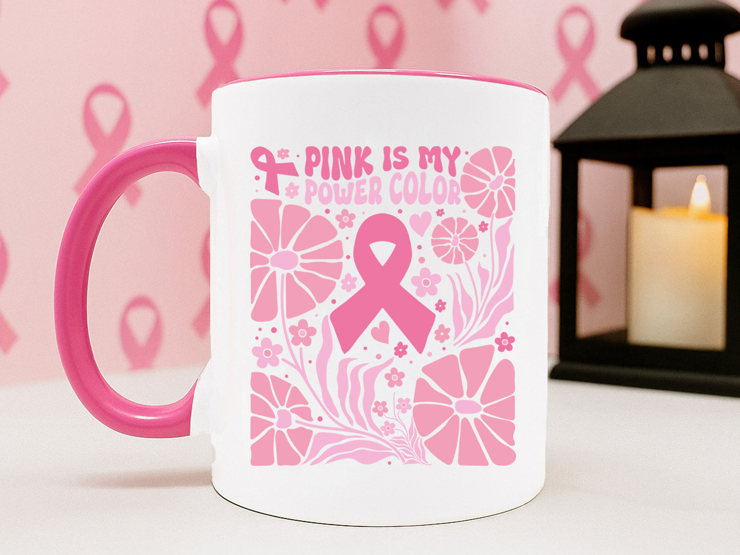 Pink is My Power Color, Breast Cancer Boho Flower SVG
