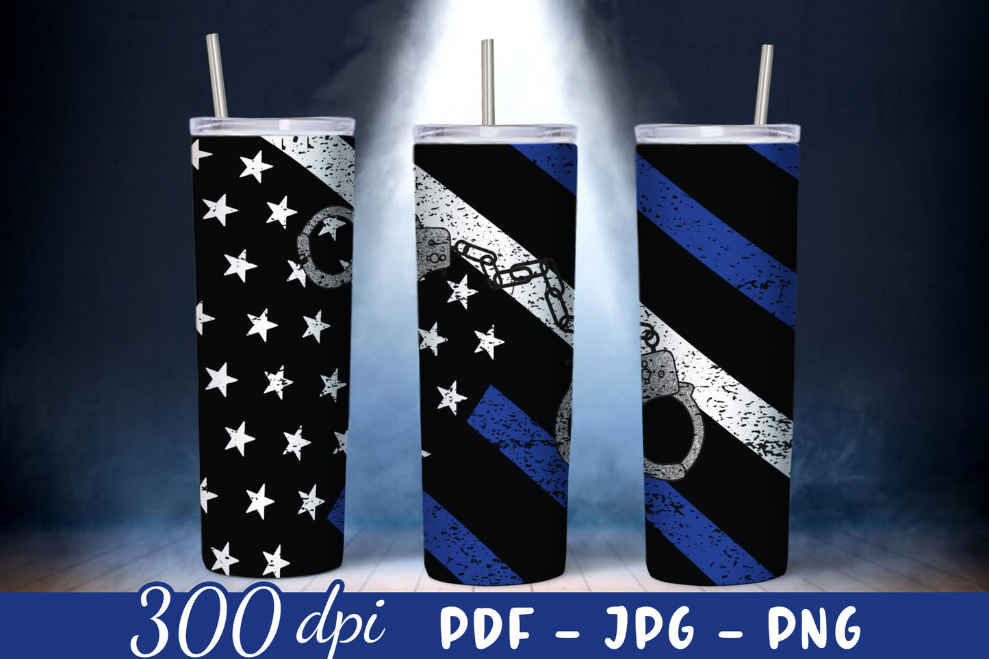 Police Life Tumbler Sublimation Wrap PNG