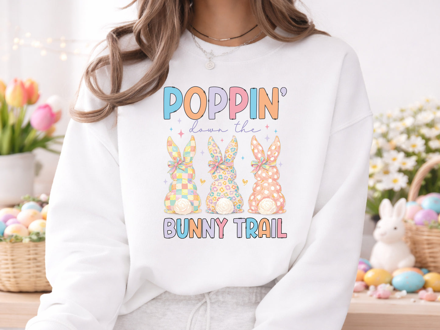 Poppin' Down the Bunny Trail, Preppy Easter PNG