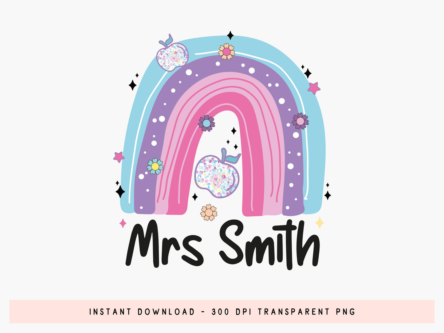Preppy Back to School Custom Name Sublimation