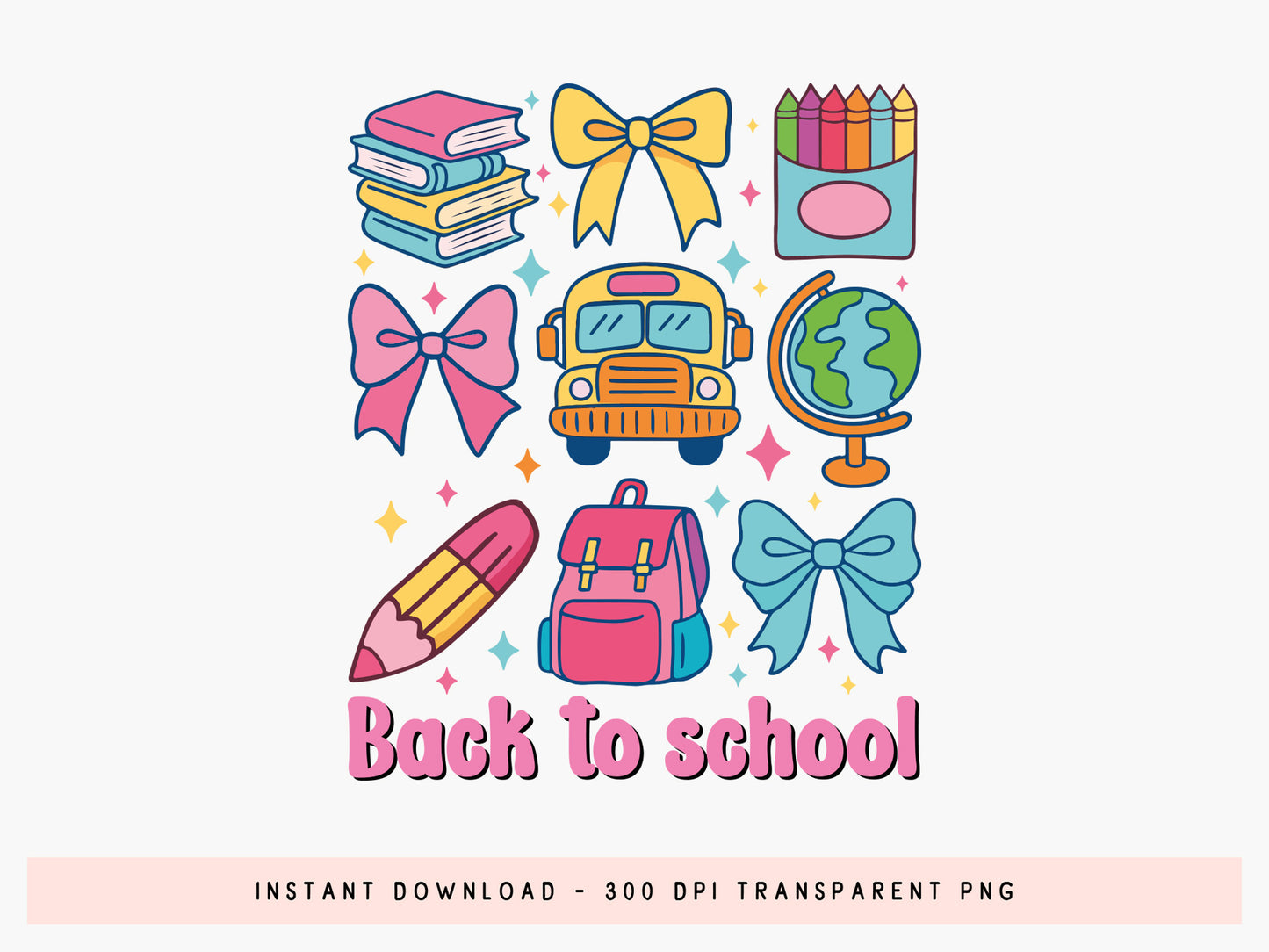 Preppy Back to School Sublimation Design