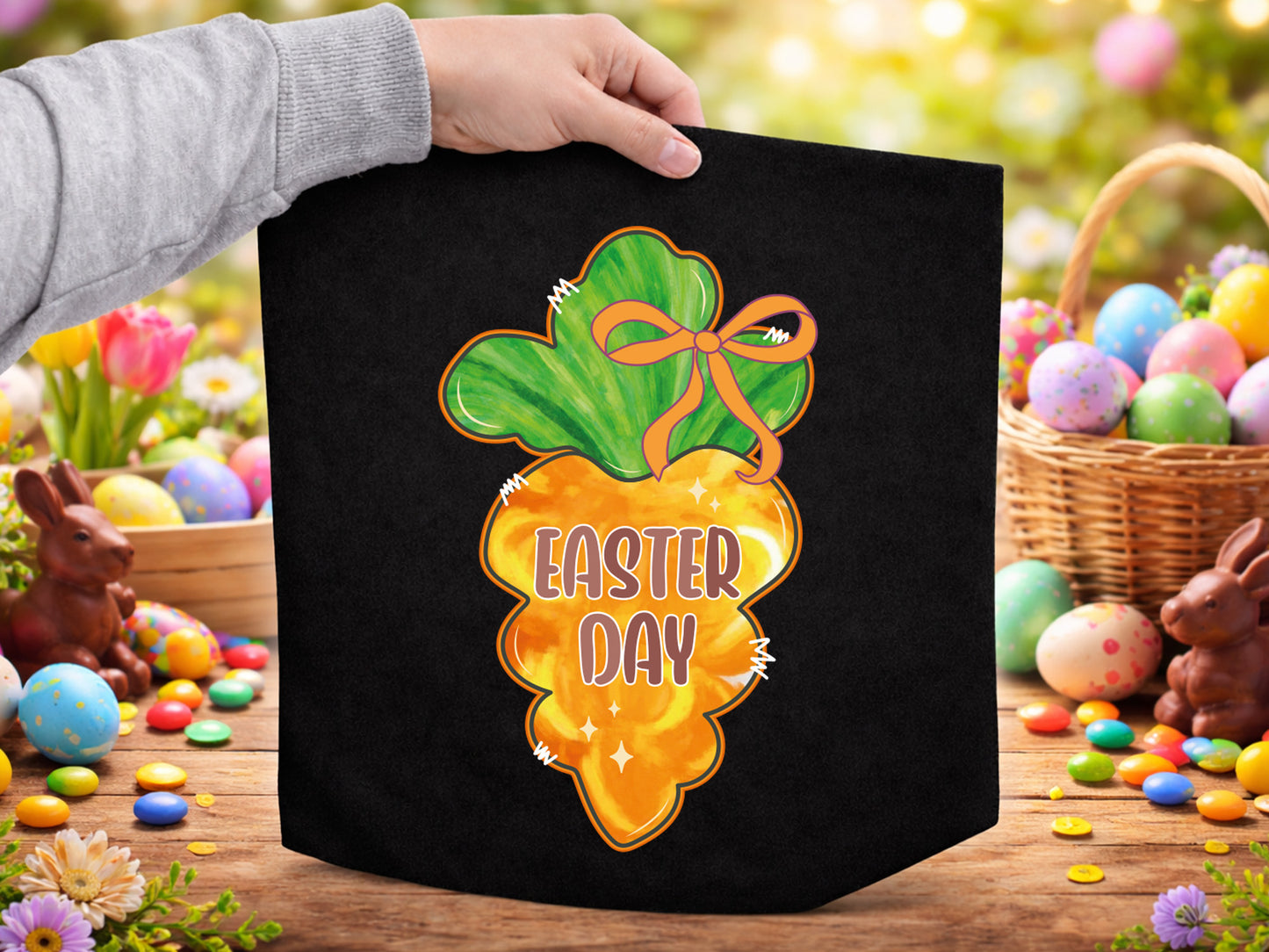 Preppy Carrot Easter Day Sublimation PNG