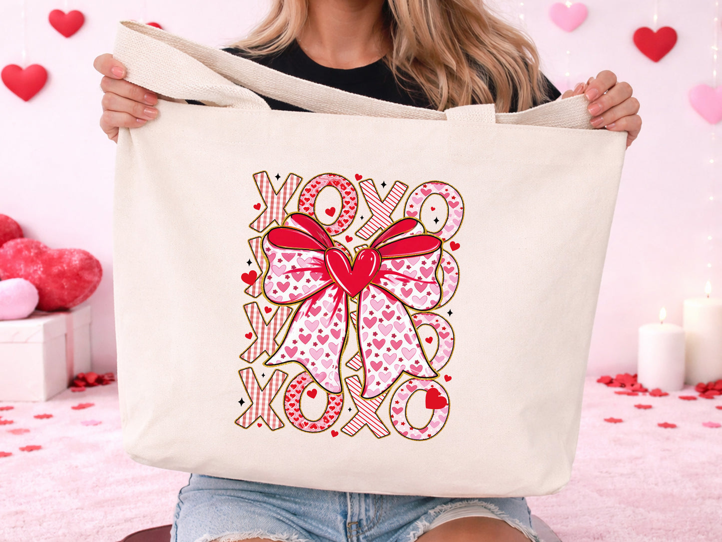 Preppy Coquette Xoxo Valentine Sublimation PNG