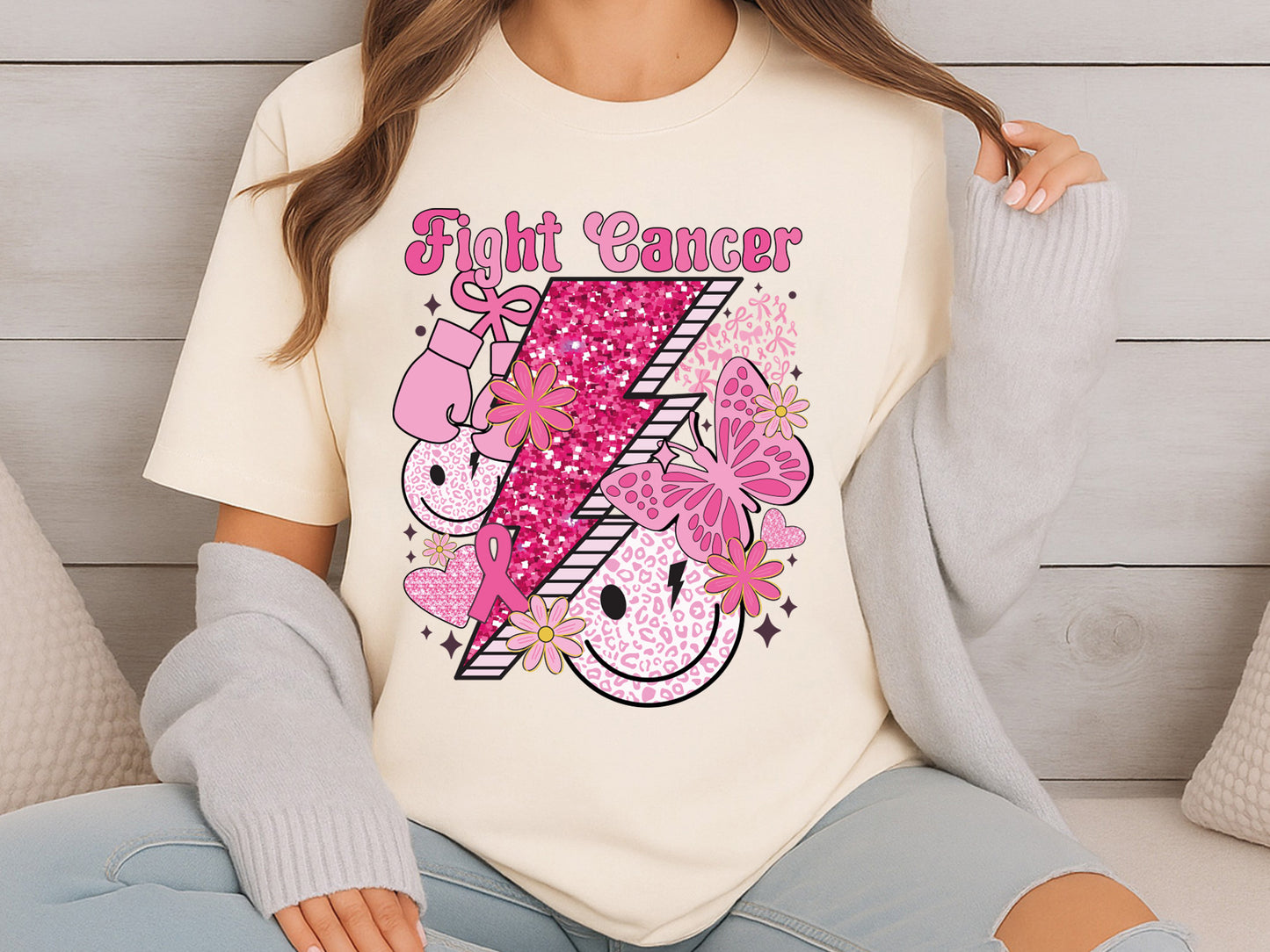 Preppy Fight Breast Cancer PNG Sublimation