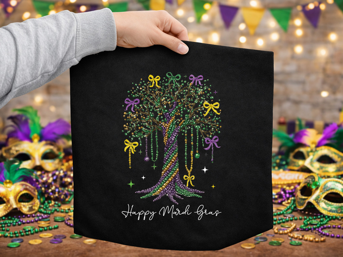 Preppy Happy Mardi Gras Sublimation Design