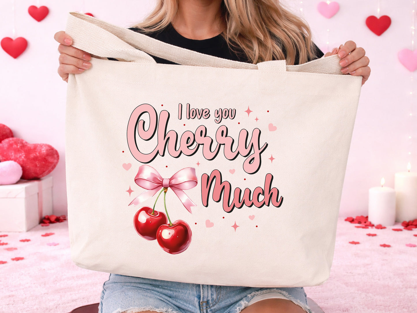 Preppy I Love You Cherry Much Valentine Sublimation