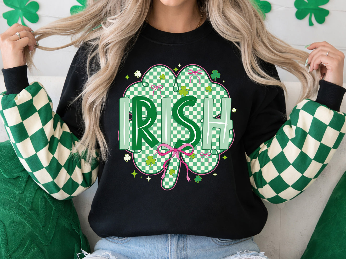 Preppy Irish Clover St Patrick's Day PNG Sublimation