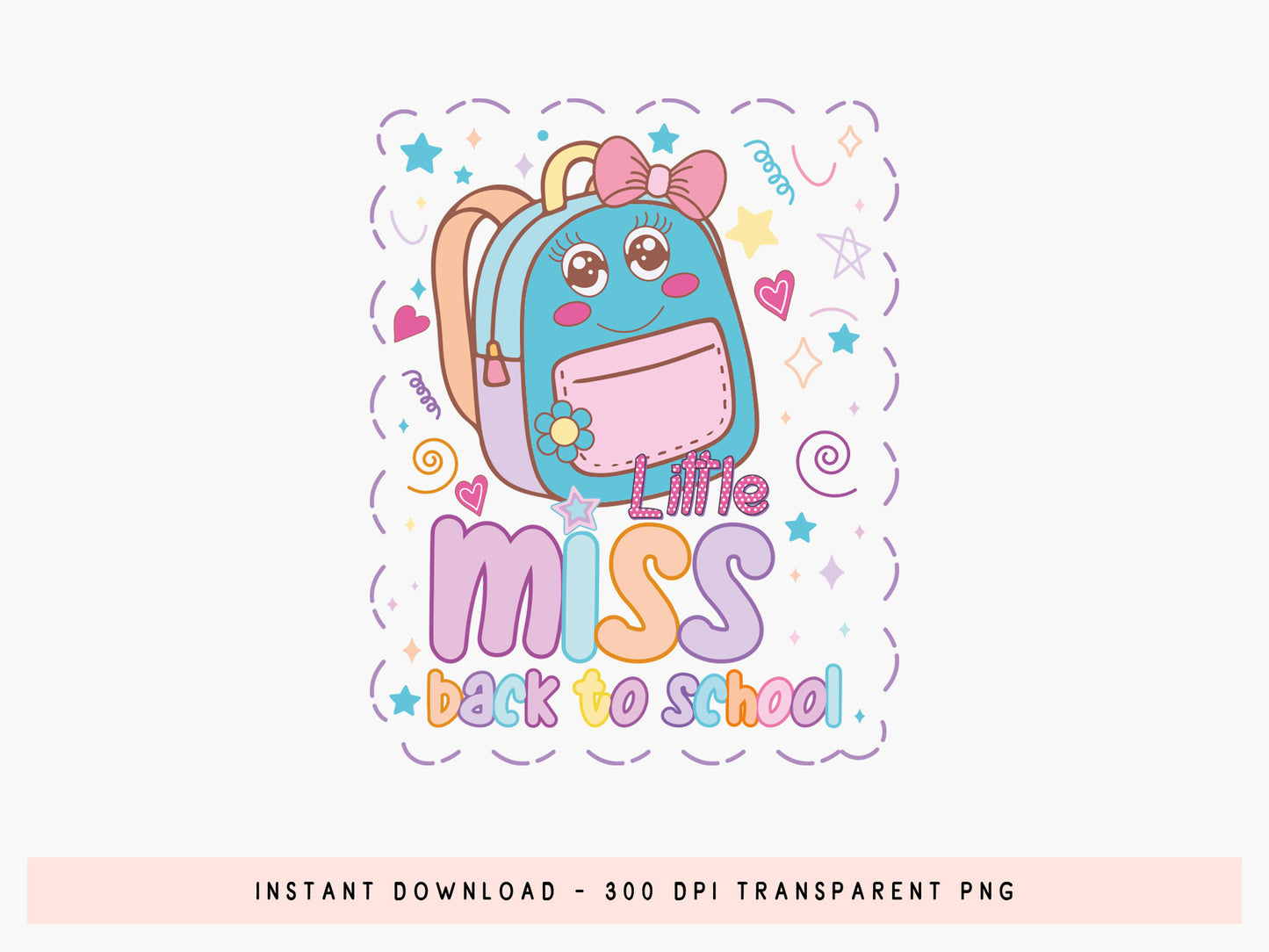 Preppy Little Miss Back to School Sublimation