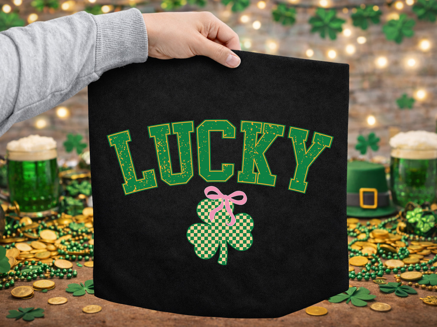 Preppy Lucky St Patrick's Day PNG Sublimation