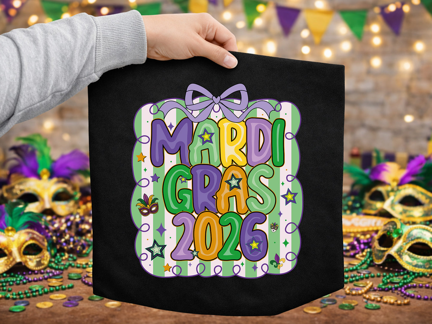 Preppy Mardi Gras 2026 Sublimation Design