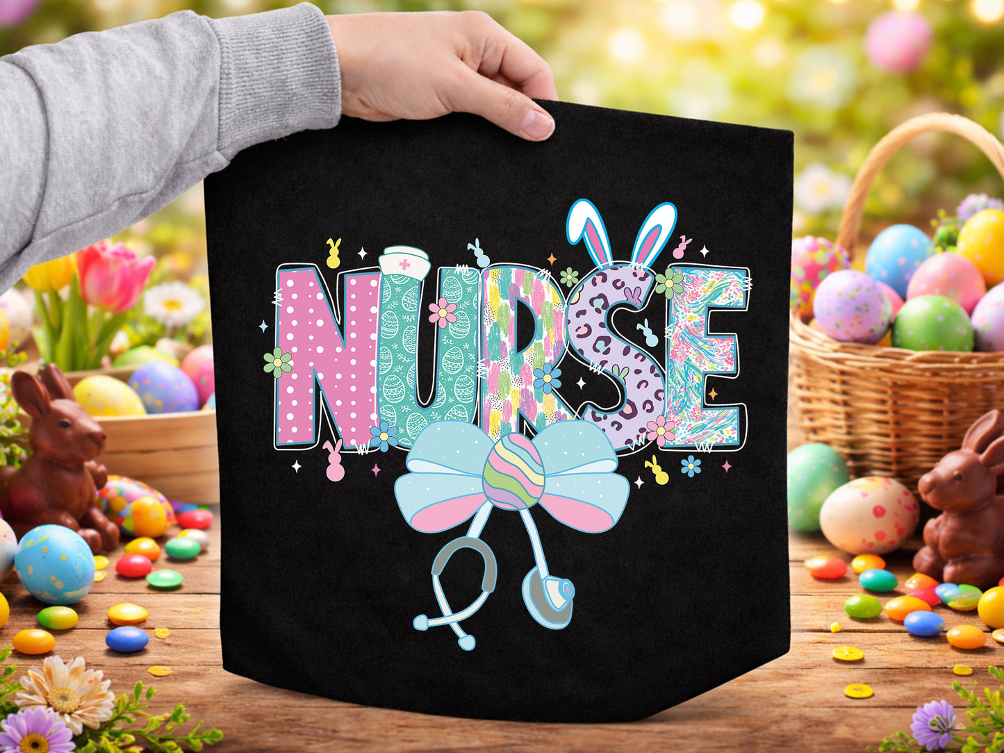 Preppy Nurse Easter Sublimation Design
