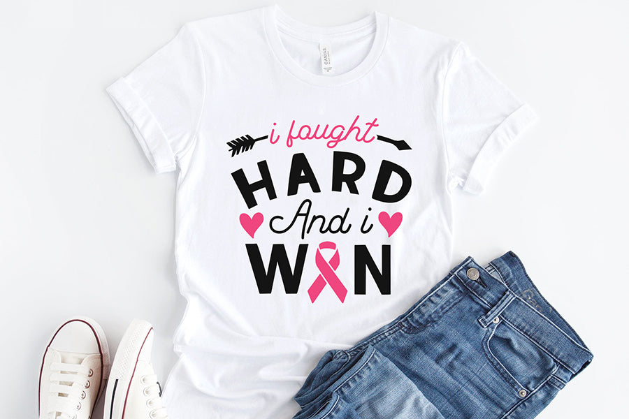 Breast Cancer SVG - I Fought Hard and I Won