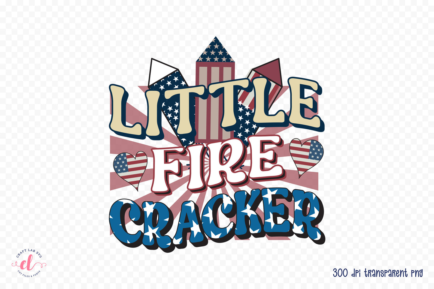 Retro 4th of July PNG | Little Firecracker PNG