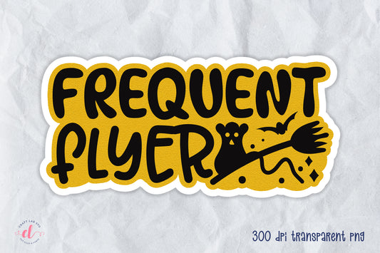 Printable Halloween Sticker, Frequent Flyer PNG