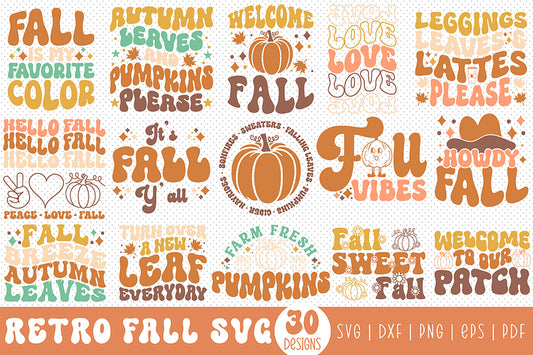 Retro Fall SVG Bundle