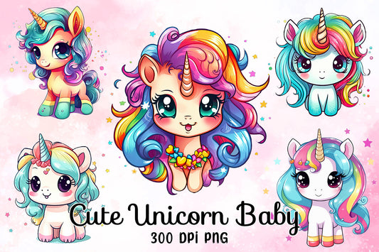 Cute Unicorn Baby Sublimation Bundle