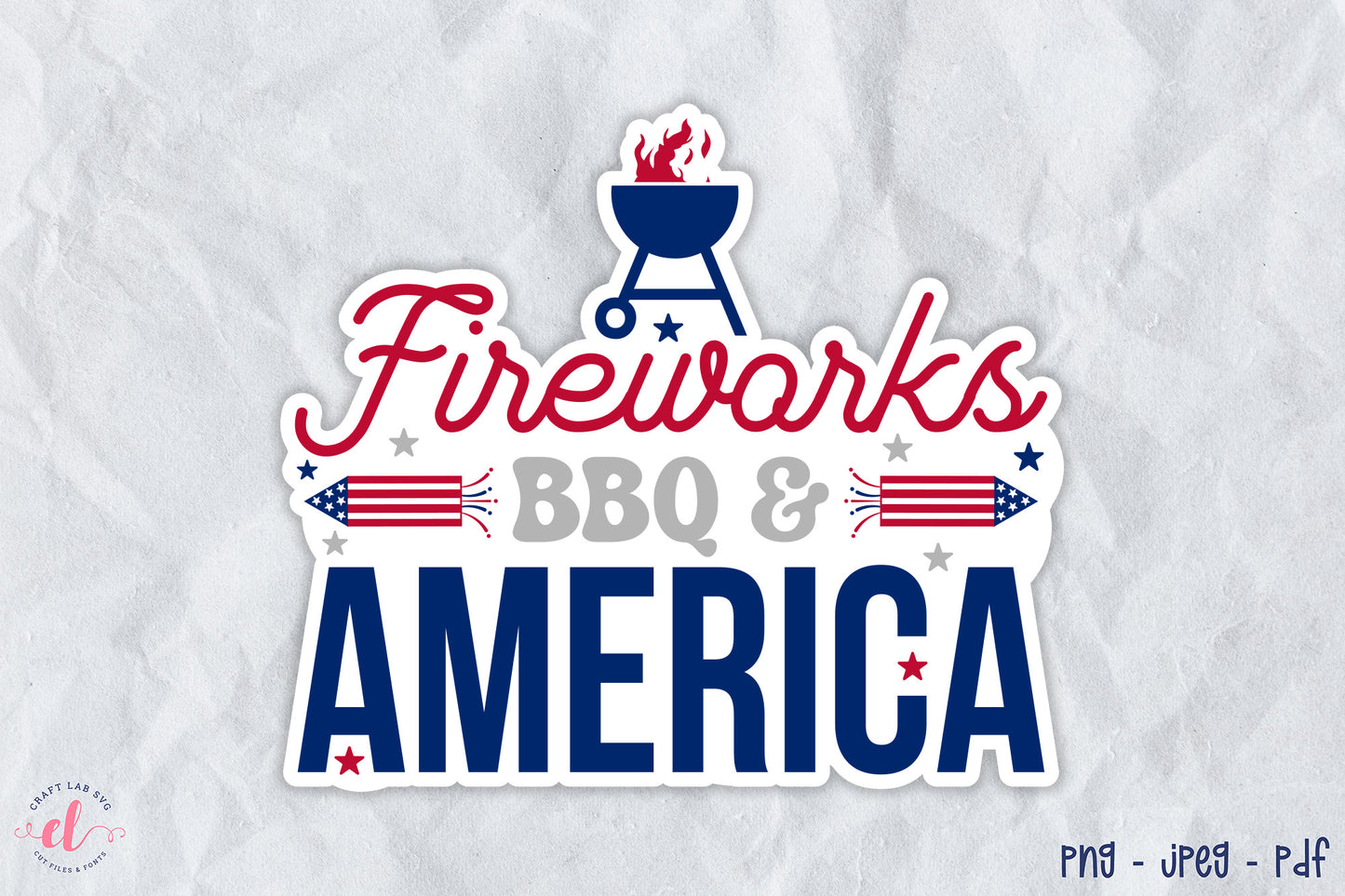 4th of July PNG Sticker | Fireworks BBQ & America