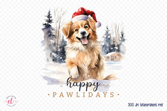 Happy Pawlidays | Christmas Dog Saying Sublimation