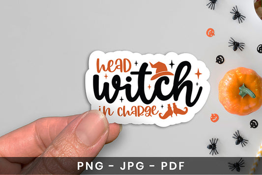 Halloween Sticker, Head Witch in Charge