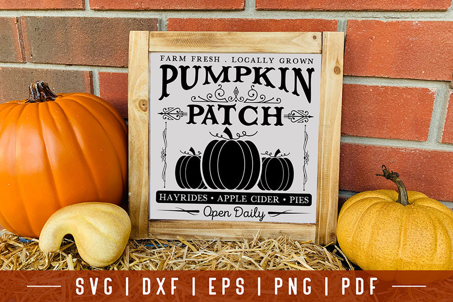 Vintage Fall Sign SVG - Pumpkin Patch SVG
