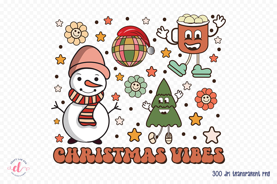 Groovy Christmas Sublimation - Christmas Vibes
