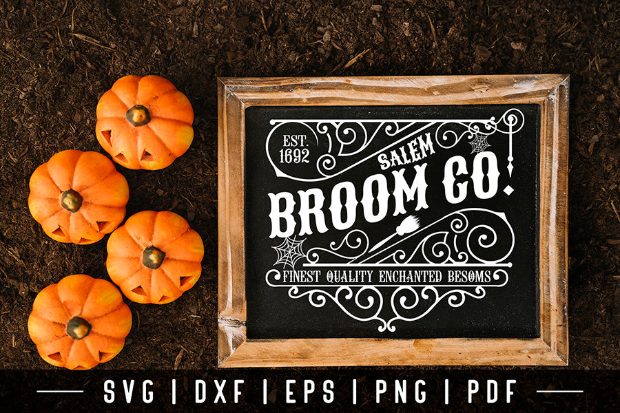 Salem Broom Co, Vintage Halloween Sign SVG