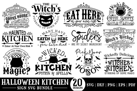 Halloween Kitchen Sign SVG Bundle