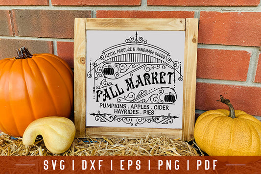 Vintage Fall Sign SVG - Fall Market SVG