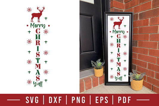 Merry Christmas Y'all Porch Sign SVG
