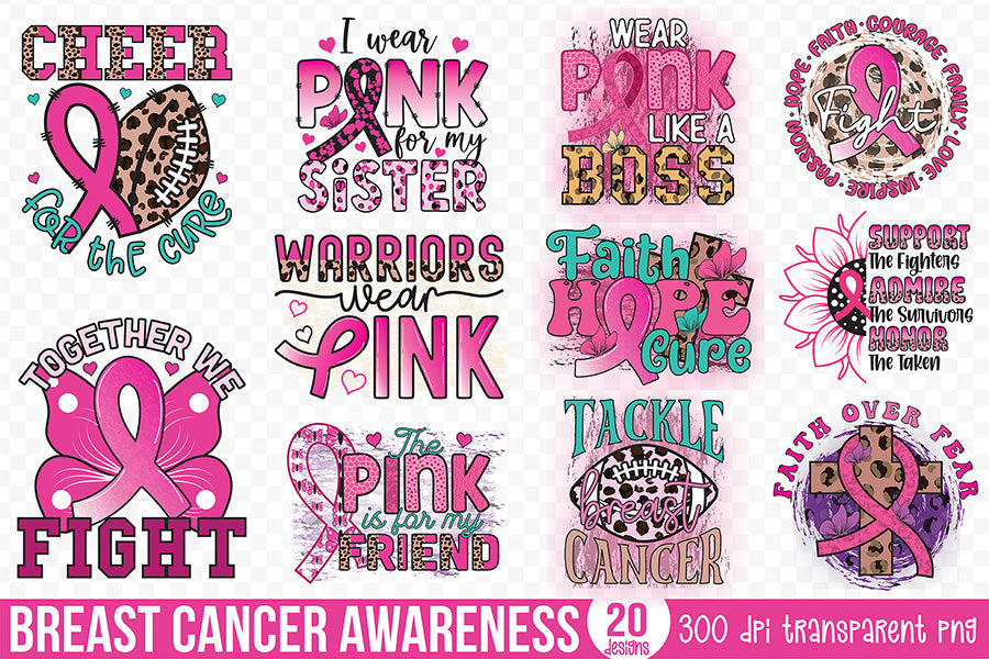 Breast Cancer Awareness Sublimation Bundle Vol.4
