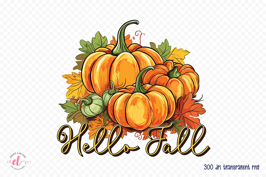 Fall Sublimation Design - Hello Fall PNG