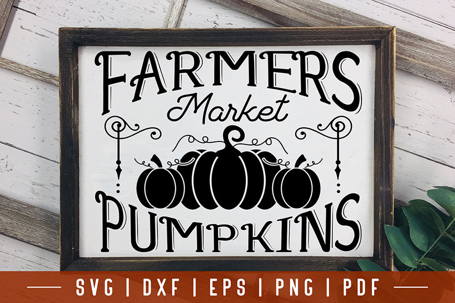 Vintage Fall Sign SVG | Farmers Market Pumpkins SVG