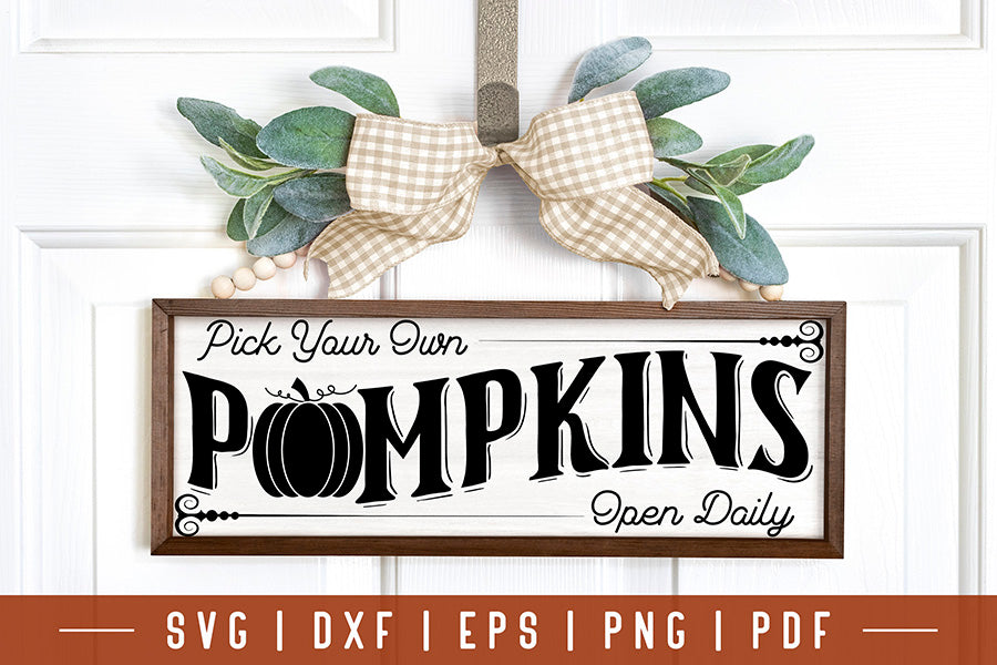 Vintage Fall Sign SVG | Pumpkins Cut File