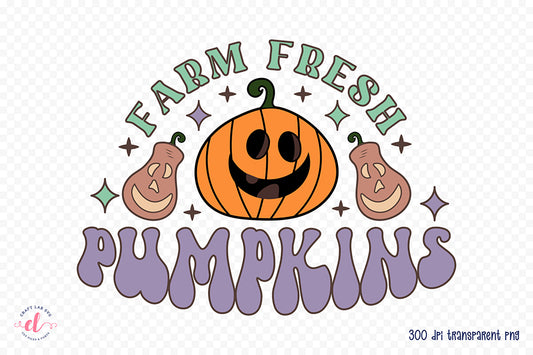 Farm Fresh Pumpkins, Retro Fall Sublimation