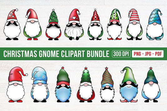 Christmas Gnome Clipart Bundle