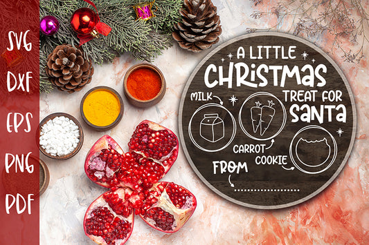 Treat for Santa Tray SVG - Milk and Cookies Christmas SVG