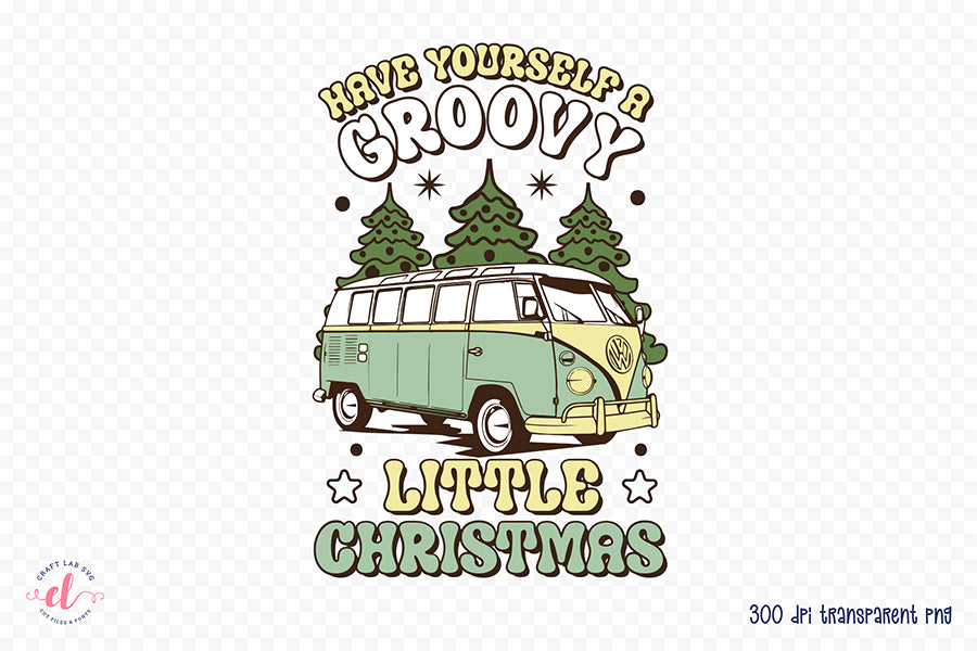 Groovy Christmas Sublimation Design PNG