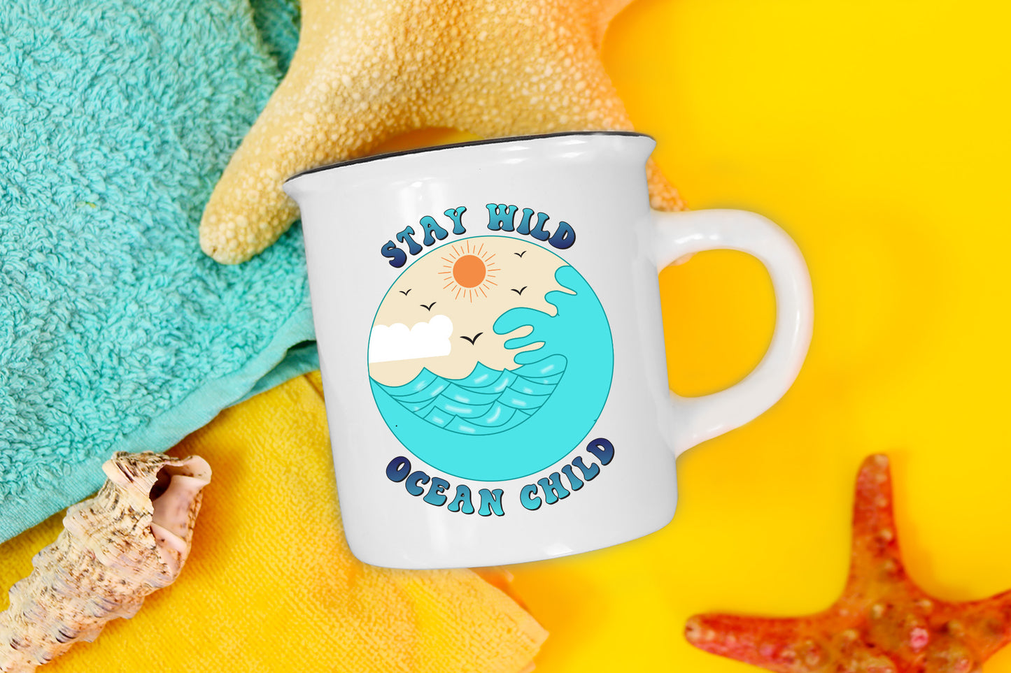 Retro Summer PNG, Stay Wild Ocean Child