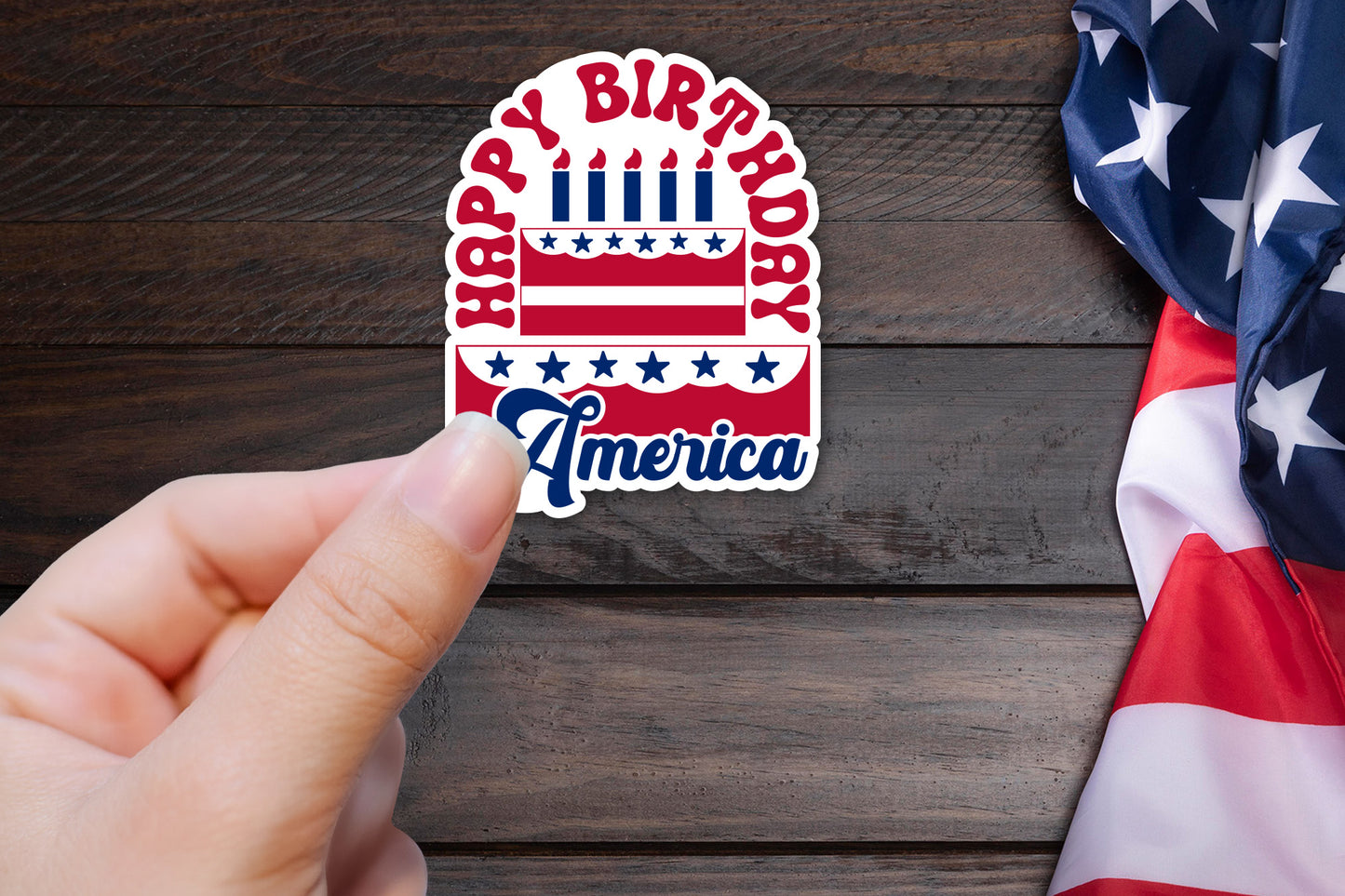 4th of July Sticker, Happy Birthday America