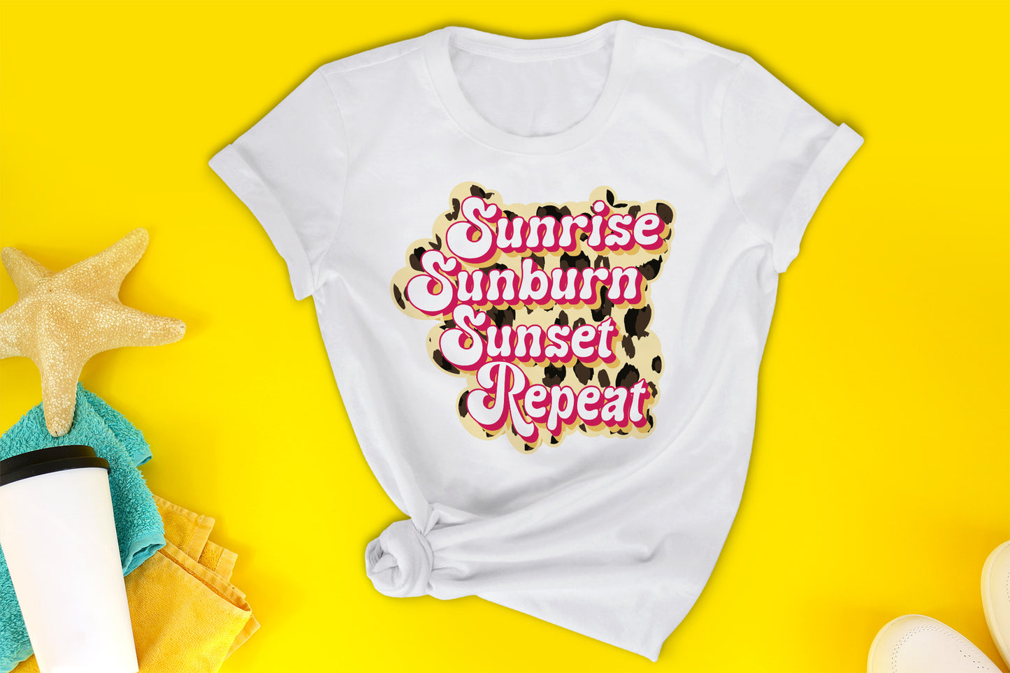 Retro Summer PNG - Sunrise Sunburn Sunset Repeat
