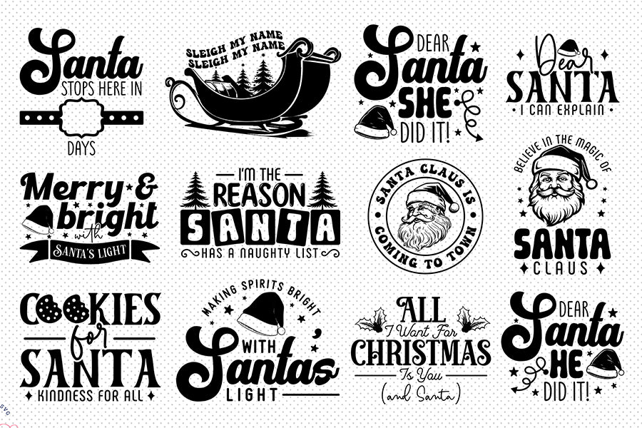 Santa Claus Quotes SVG Bundle