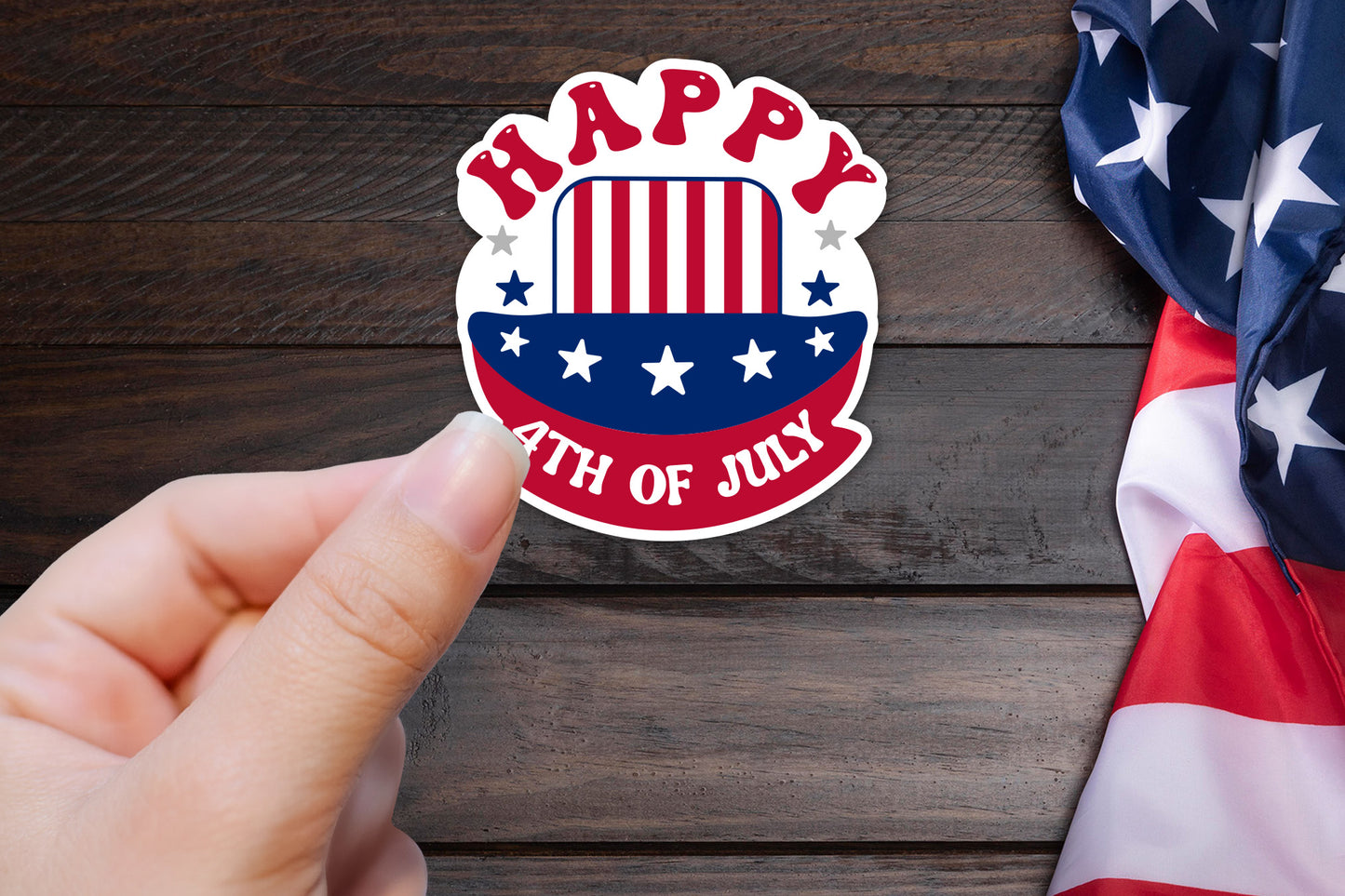 Happy 4th of July Printable Sticker PNG