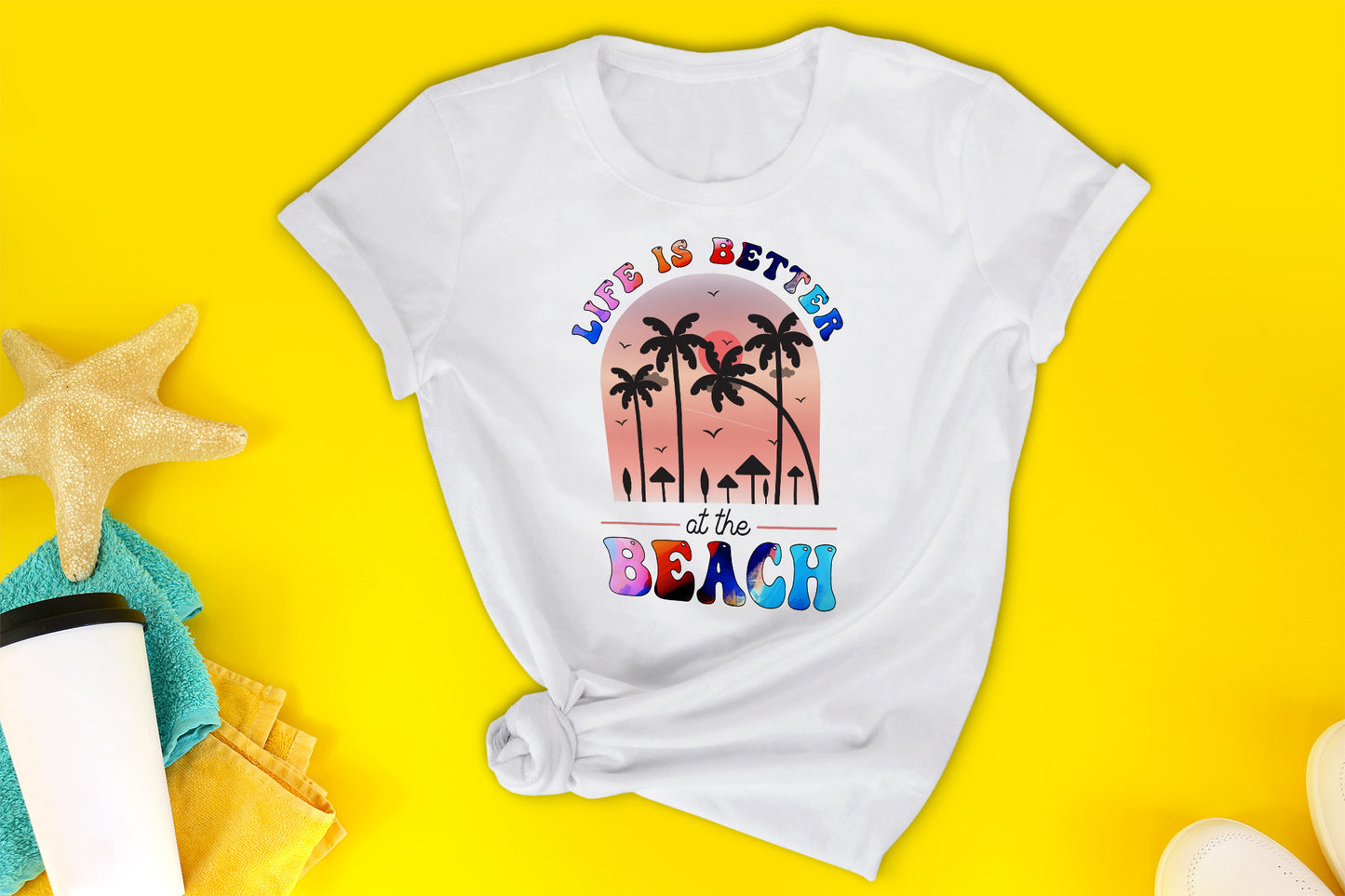 Retro Summer PNG, Life is Better at the Beach