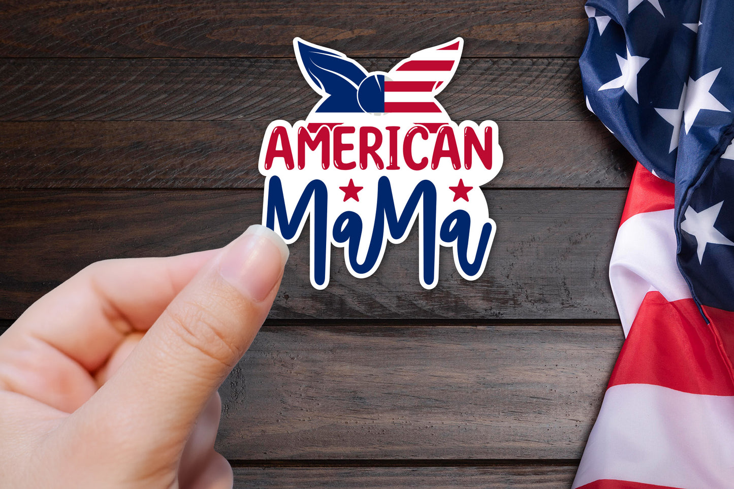 4th of July PNG Sticker, American Mama